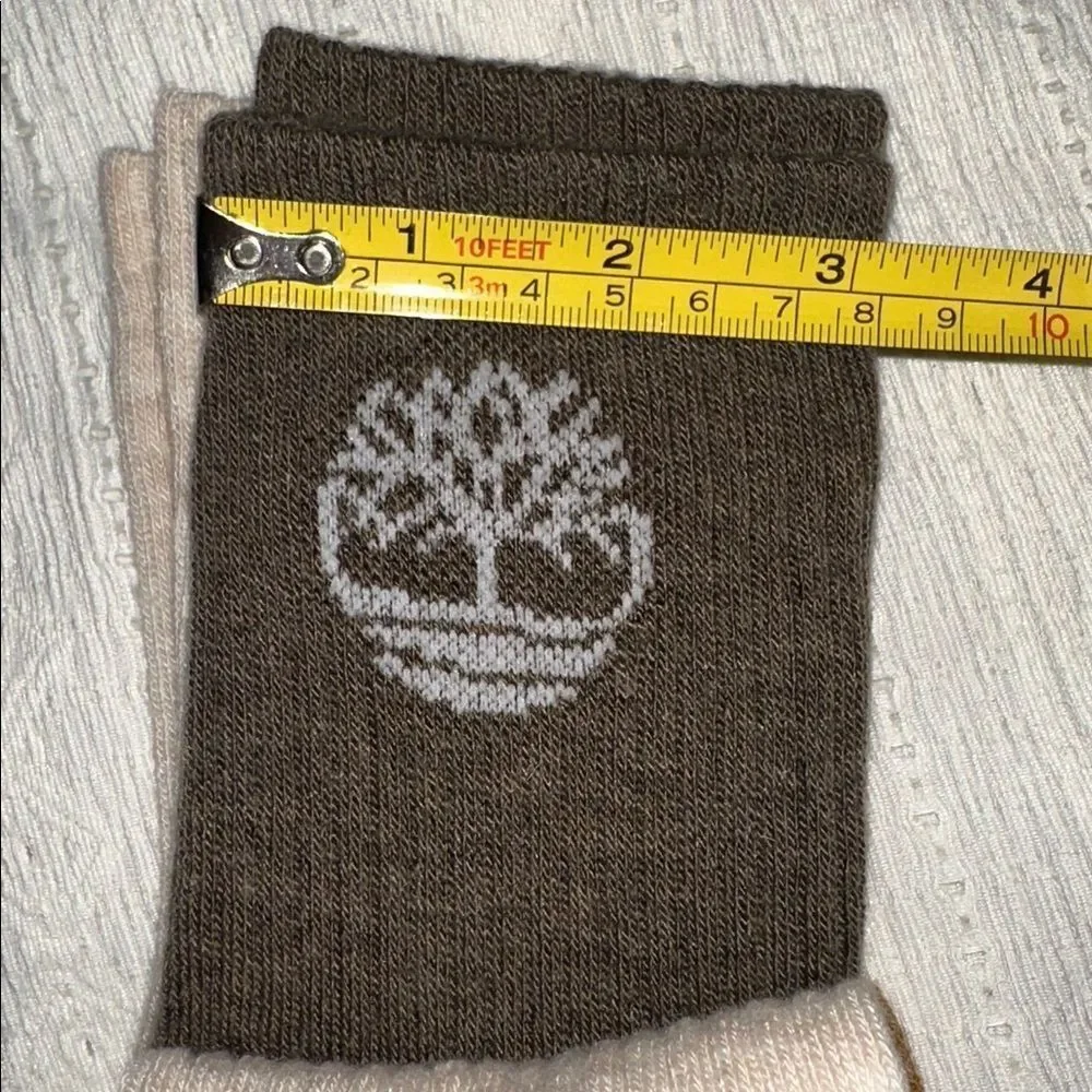 Timberland L Men’s Wool Blend Ivory Brown Basic Hiking Shortie Crew Socks 3-Pk